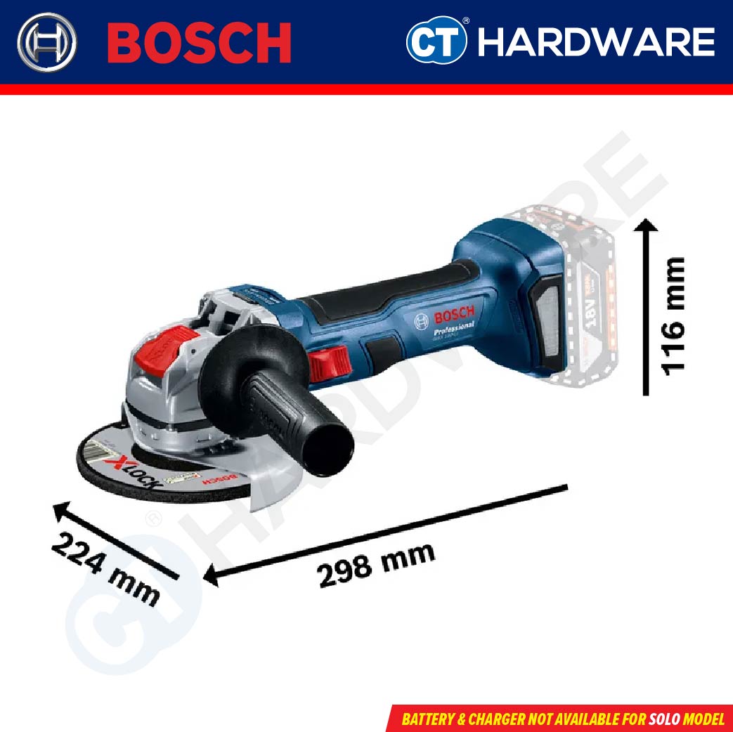 BOSCH GWX 180-LI CORDLESS BRUSHLESS ANGLE GRINDER (X-LOCK) 18V 5" 06019H91K0 WITHOUT BATTERY & CHARGER (SOLO UNIT)