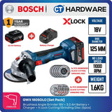 Bosch GWX 180-LI Brushless Angle Grinder 18V 5" (X-LOCK) 06019H91K0 [Set Pack with 3.0Ah Battery]