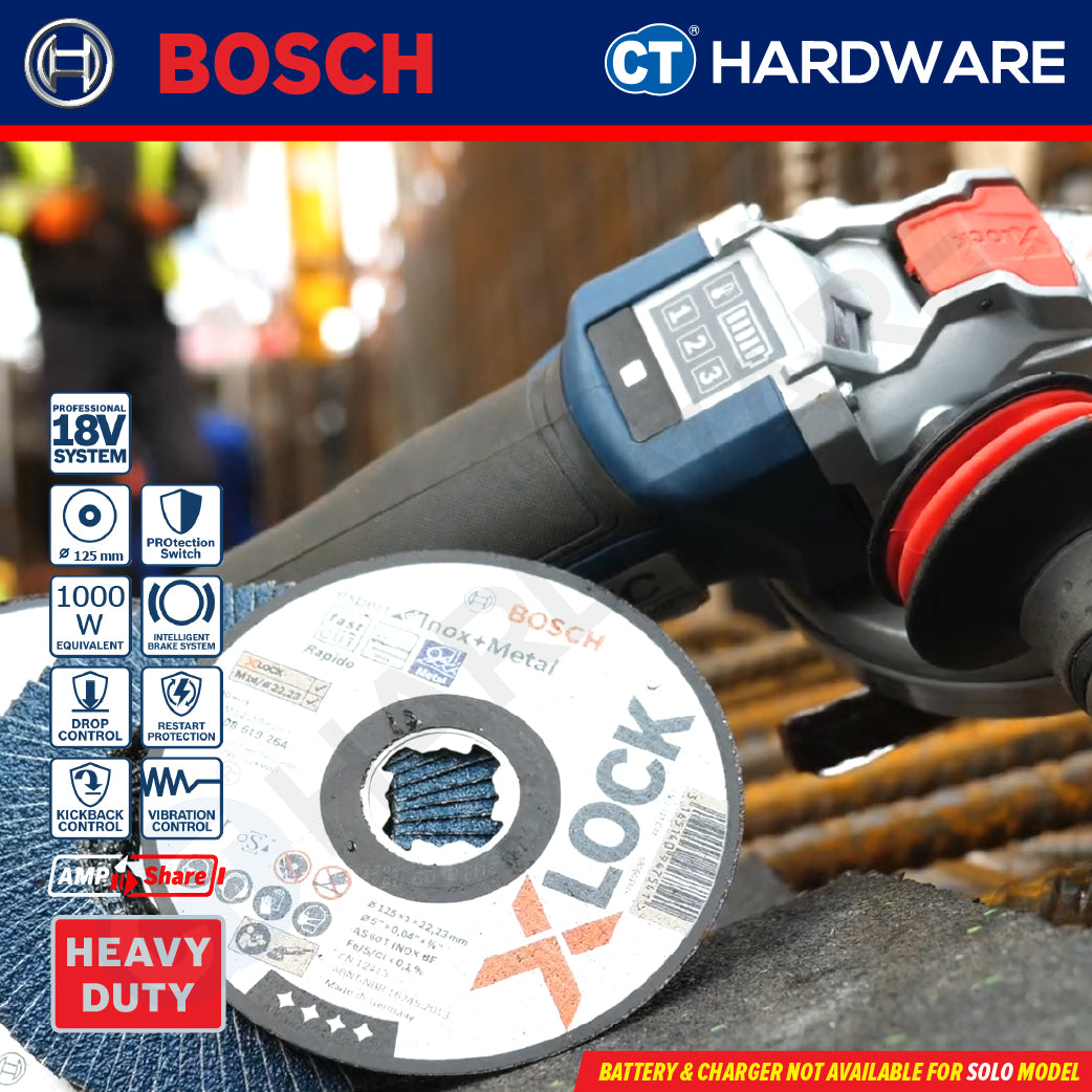 Bosch GWX 18V-10 C SOLO Cordless Angle Grinder 18V 5" with X-LOCK [GWX18V10CSOLO]