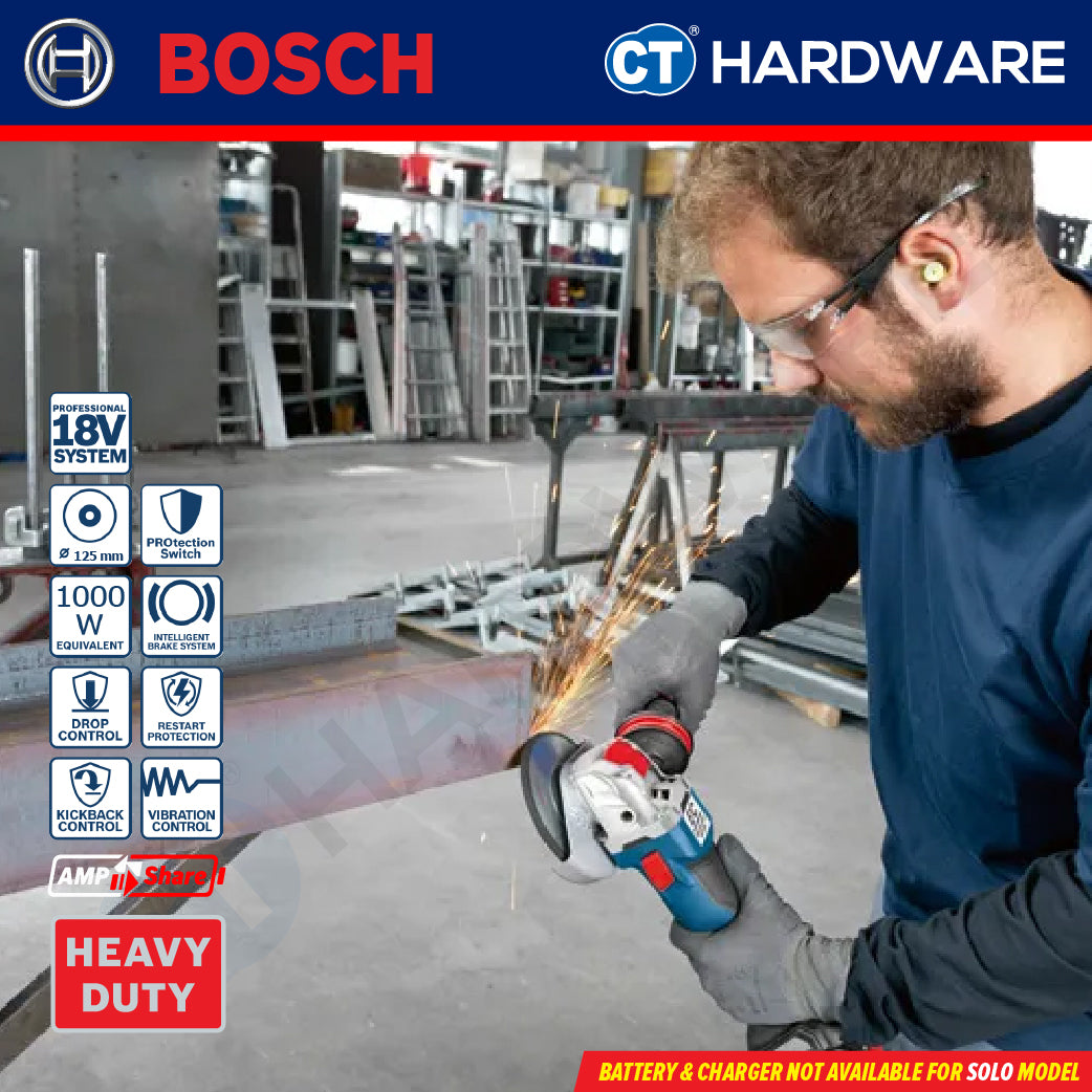 Bosch GWX 18V-10 C SOLO Cordless Angle Grinder 18V 5" with X-LOCK [GWX18V10CSOLO]
