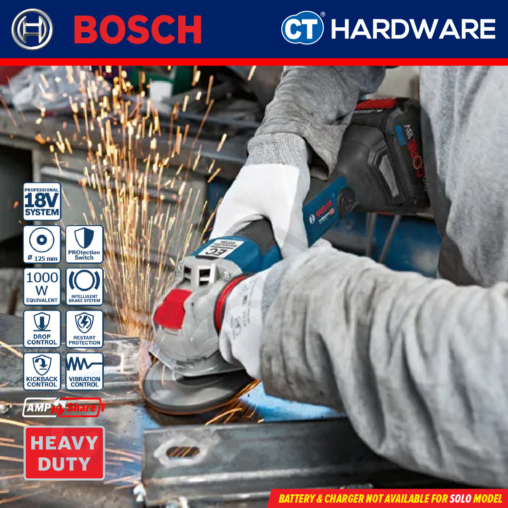 Bosch GWX 18V-10 C SOLO Cordless Angle Grinder 18V 5" with X-LOCK [GWX18V10CSOLO]