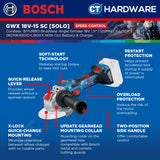 Bosch GWX 18V-15 SC SOLO Cordless  Brushless Angle Grinder 18V 5"+LBOXX [GWX18V15SCSOLO]