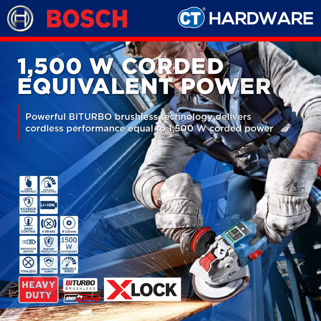 Bosch GWX 18V-15 SC SOLO Cordless  Brushless Angle Grinder 18V 5"+LBOXX [GWX18V15SCSOLO]