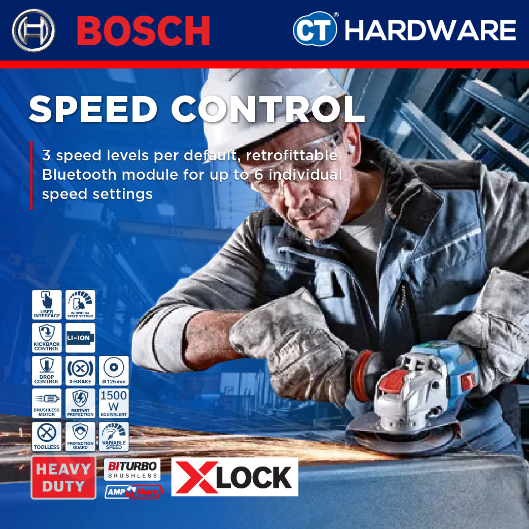 Bosch GWX 18V-15 SC SOLO Cordless  Brushless Angle Grinder 18V 5"+LBOXX [GWX18V15SCSOLO]