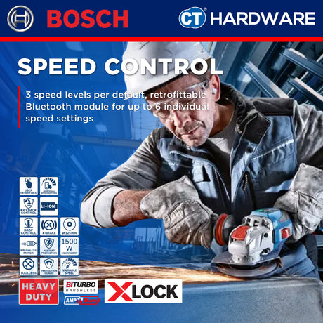 Bosch GWX 18V-15 SC SOLO Cordless  Brushless Angle Grinder 18V 5"+LBOXX [GWX18V15SCSOLO]