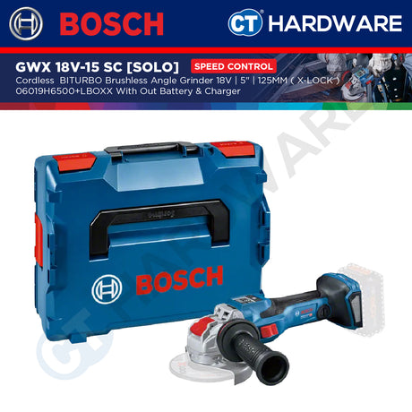 Bosch GWX 18V-15 SC SOLO Cordless  Brushless Angle Grinder 18V 5"+LBOXX [GWX18V15SCSOLO]