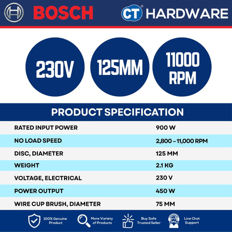 Bosch GWX 9-125 S Professional Angle Grinder 125 mm X-LOCK