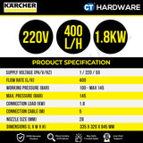 Karcher HD 4/10 X CLASSIC Professional High Pressure Washer 1800W 145 Bar 400lph [HD410XCLASSIC | 15209760]