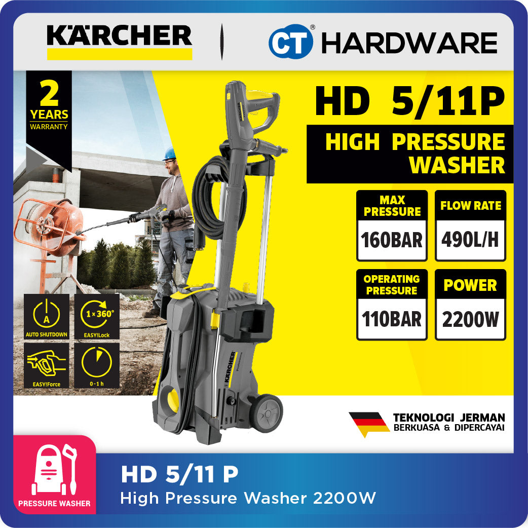 Karcher HD 5/11 P Professional High Pressure Washer 2200W 160 Bar 490lph [HD511P | 15209600]