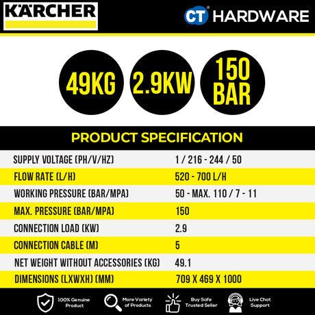 KARCHER HD 7/11-4 M Classic High Pressure Washer 2900W 110 Bar [HD7114MCLASSIC - 13679010]