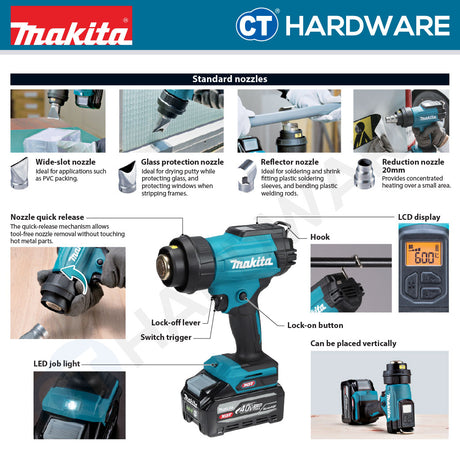 Makita HG001GZ02 XGT 40Vmax Cordless Heat Gun 600°C (Body Only)