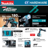 Makita HP003GZ 40Vmax Cordless Hammer Driver Drill [ Tool Only ]