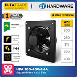 ELTA TRADE HPA4-1A SQUARE PLATE MOUNT AXIAL FLOW FAN [EXHAUST FAN] (10", 12", 14", 16")
