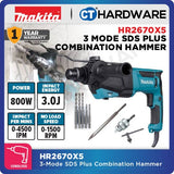 MAKITA HR2670X5 CORDED 3-MODE SDS PLUS COMBINATION HAMMER 800W COME WITH ACCESSORIES