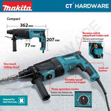 MAKITA HR2670X5 CORDED 3-MODE SDS PLUS COMBINATION HAMMER 800W COME WITH ACCESSORIES
