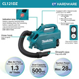 Makita CL121DZ Cordless Cleaner 12V | 4.6kPa Suction | 500ml Dust Capacity [Set Pack With 4.0Ah Battery]