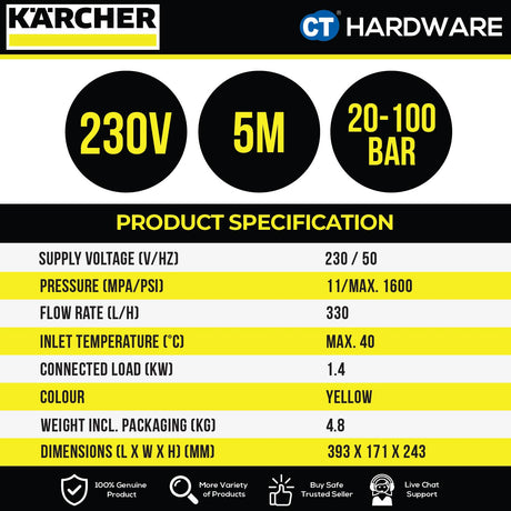 Karcher K2 Classic High Pressure Cleaner 1400W 110BAR [16009710]