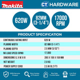 MAKITA KP0800X 82MM (3-1/4") POWER PLANER