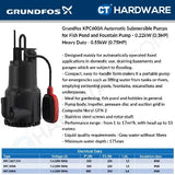 Grundfos KPC 300 A Automatic Submersible Drainage Pumps 0.22kW [KPC300A]