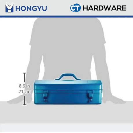 Hong Yu KR03 Metal Tool Box (Blue) 1 Layer 420mm X 170mm X 130mm