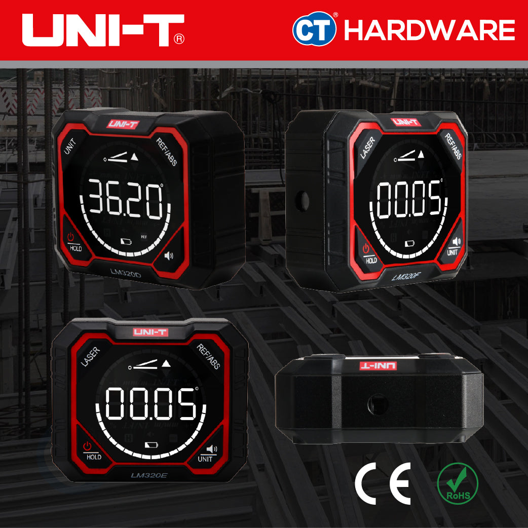 UNI-T LM320E Digital Angle Meter 2-Line Laser 4 x 90° ±0.2°