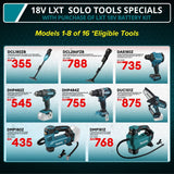 Makita LXT 18V Battery and Rapid Charger Kit With Tool Bag