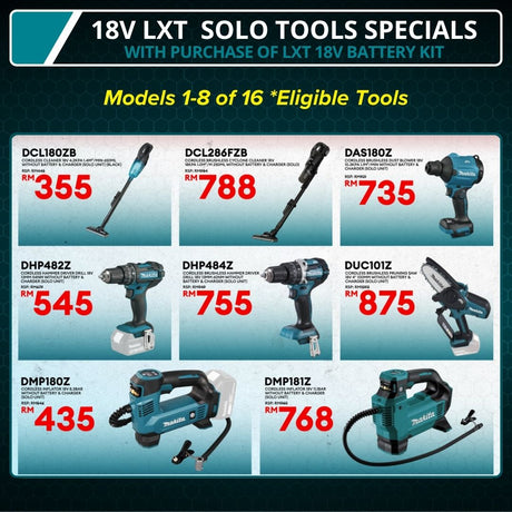 Makita LXT 18V Battery and Rapid Charger Kit With Tool Bag