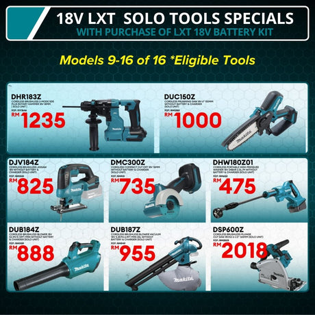 Makita LXT 18V Battery and Rapid Charger Kit With Tool Bag