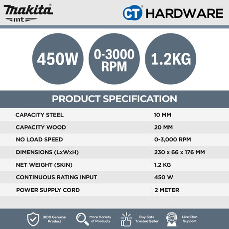 MAKITA-MT M0600B CORDED POWER DRILL 10MM (MT SERIES)