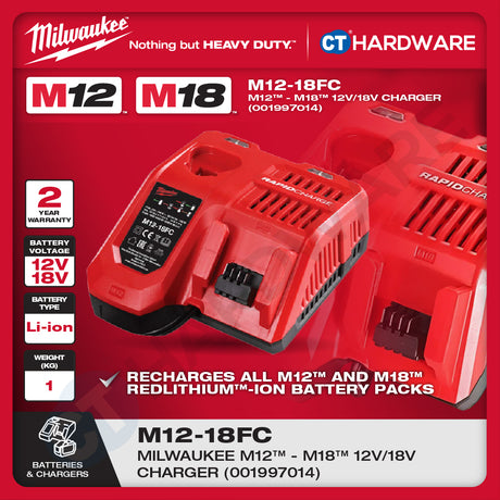 Milwaukee Redlithium™-Ion Battery M12™- M18™ Charger