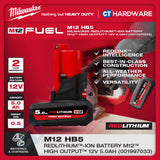 Milwaukee Redlithium™-Ion Battery M12™ 12V, 2.5AH, 3.0AH, 4.0AH, 5.0AH, 6.0AH & M12™- M18™ Charger