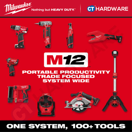 Milwaukee M12 TC2-0 | M12 Travel Charger Gen II 12V, BARE UNIT, FREE 1x 1x 2.0AH M12 B2 Battery