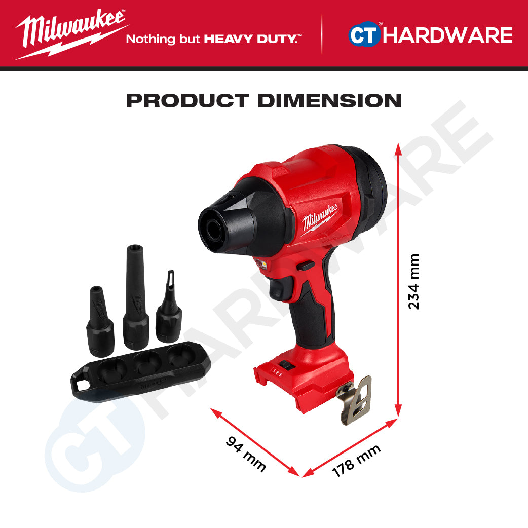 Milwaukee M18 BLHSB-0, High Speed Blower 18V, BARE UNIT, 1x 5.0AH Battery Pack & Charger