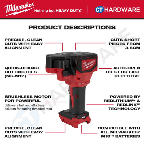 Milwaukee M18 BLTRC-0C M18™ Brushless Threaded Rod Cutter Kit 18V Heavy Duty Mesin Potong Besi Rod [ Promo Combo ]