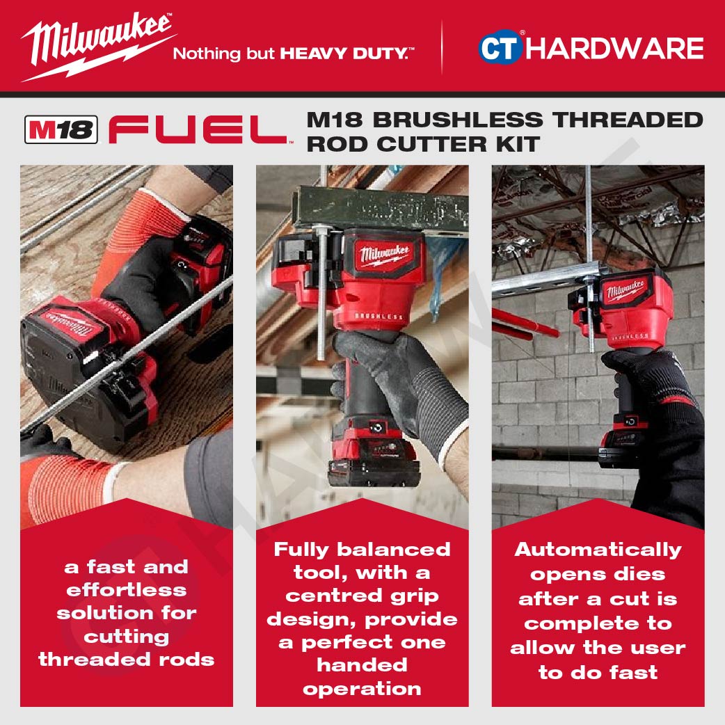 Milwaukee M18 BLTRC-0C M18™ Brushless Threaded Rod Cutter Kit 18V Heavy Duty Mesin Potong Besi Rod [ Promo Combo ]