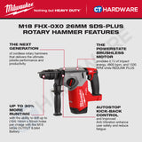 Milwaukee M18 CHIP & GRIND KIT Combo, M18 FHX-0X0 26MM SDS-Plus Rotary Hammer, M18 FSAG100XB-0X0 Braking Grinder