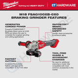 Milwaukee M18 CHIP & GRIND KIT Combo, M18 FHX-0X0 26MM SDS-Plus Rotary Hammer, M18 FSAG100XB-0X0 Braking Grinder