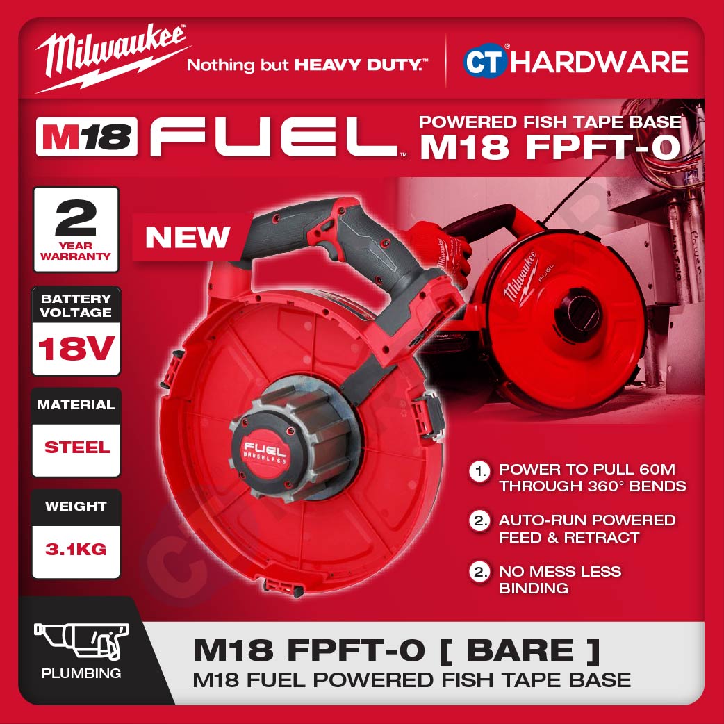 Milwaukee M18FPFT-0 M18 FUEL Powered Fish Tape Base [ Bare Unit ] without Battery and Charger