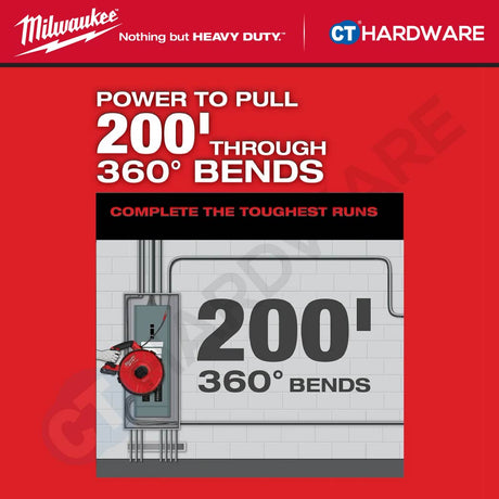 Milwaukee M18FPFT-0 M18 FUEL Powered Fish Tape Base [ Bare Unit ] without Battery and Charger