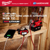Milwaukee M18 TC, Top-Off Mini USB-C Charger With FREE 1x M18 5.0Ah M18 B5 Battery | BARE UNIT