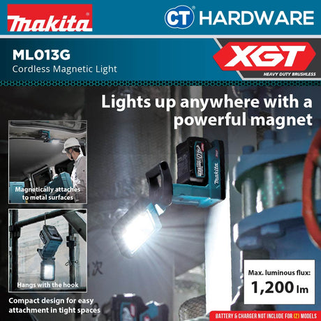 Makita ML013G Cordless Magnetic Light 40V Without Battery and Charger