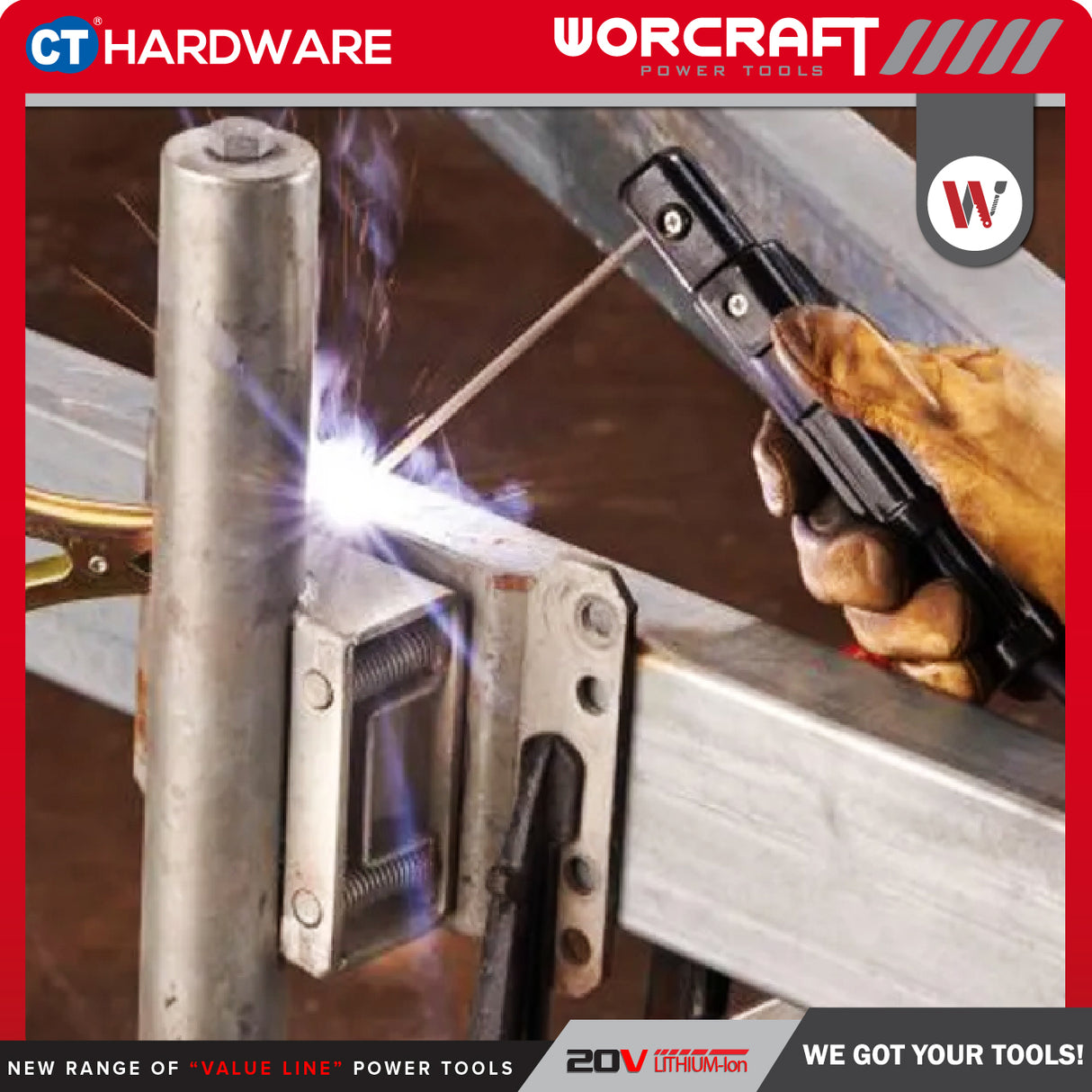 WORCRAFT MMA-200DS Inverter Welding Machine With Set | 7.3KVA | 20-200AMP (PORTABLE TYPE) | Mesin Kimpal Inverter