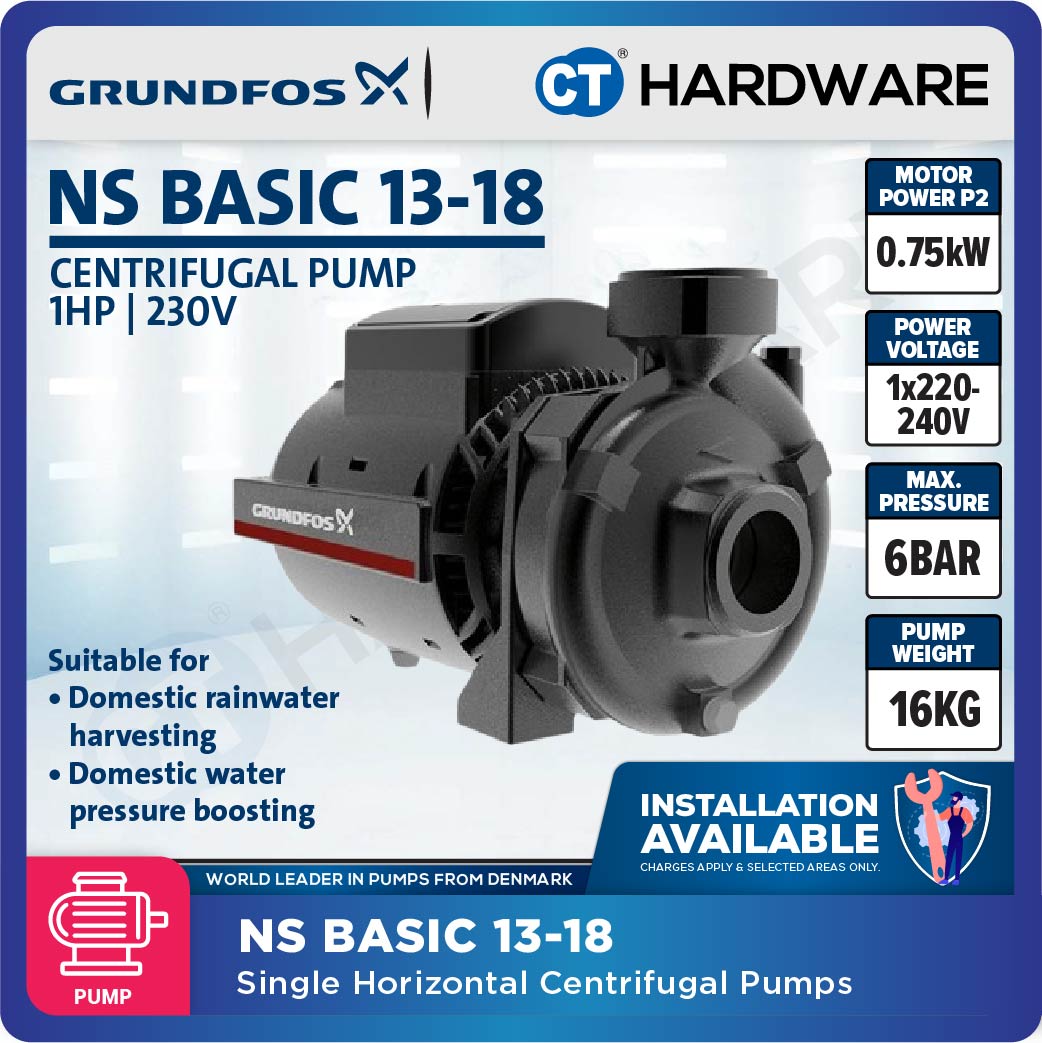 Grundfos NSBASIC13-18 Horizontal Centrifugal Pump 0.75kW