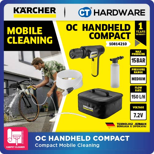 Kärcher OC HANDHELD COMPACT Portable Cleaner | Handheld Pressure Washer for Car & Home 7.2V | max.15 | 150l/h