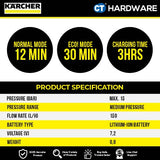 Kärcher OC HANDHELD COMPACT Portable Cleaner | Handheld Pressure Washer for Car & Home 7.2V | max.15 | 150l/h