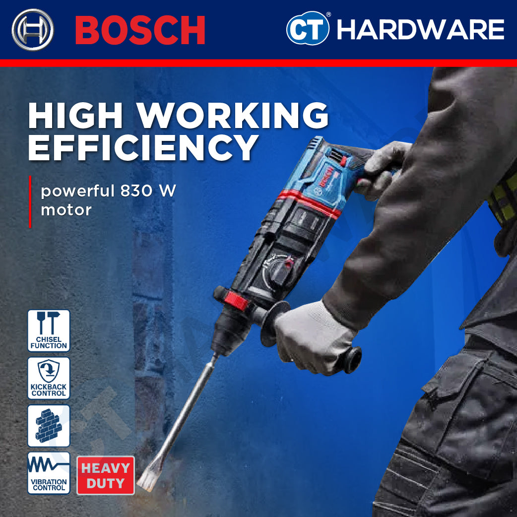 Bosch PRO GBH2-26 3 Mode SDS Plus Rotary Hammer, 830W, 4-26MM, 3J, 06112534L0, GBH226, Tukul Pemecah Konkrit