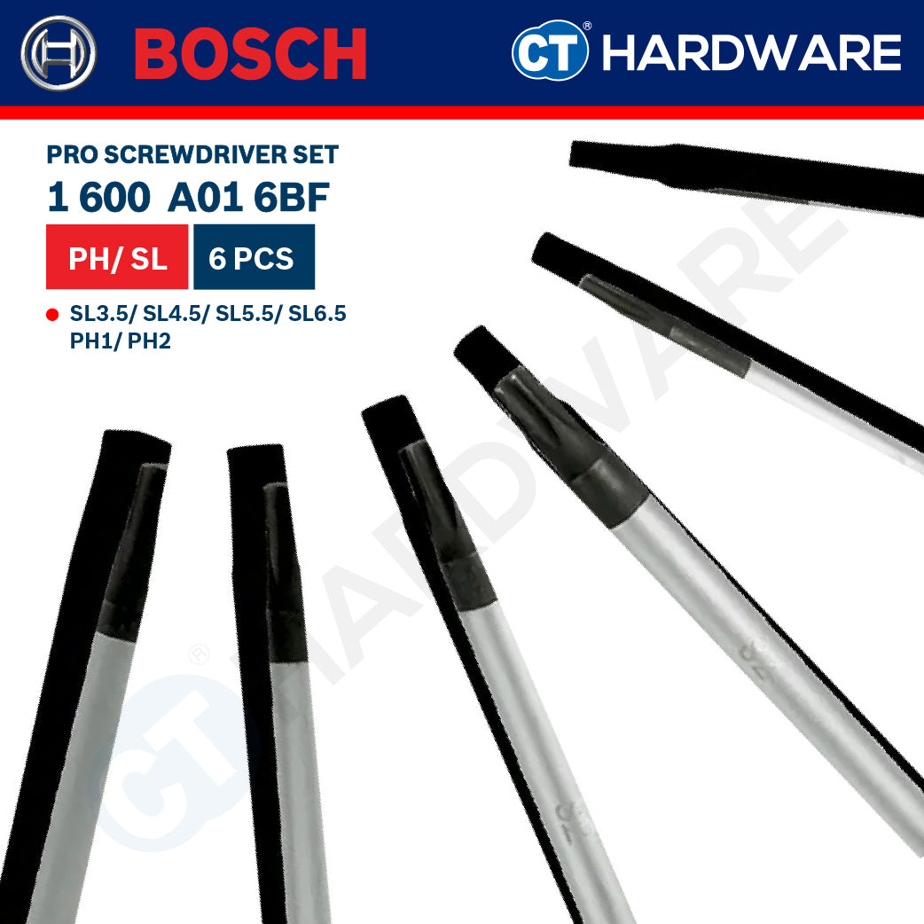 Bosch PRO Screwdriver Set PH/SL 6pcs [1600A016BF]