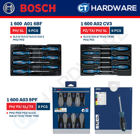 Bosch PRO Screwdriver Set PH/SL 6pcs [1600A016BF]