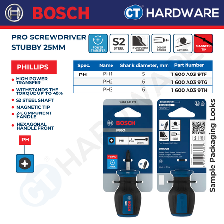 Bosch PRO Stubby Screwdriver Phillips 25mm