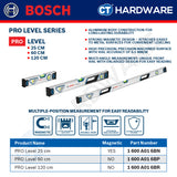 Bosch PRO Level Series, PRO Billet Torpedo Level, PRO Level, PRO Box Level, Box Level, Bosch Hand Tool
